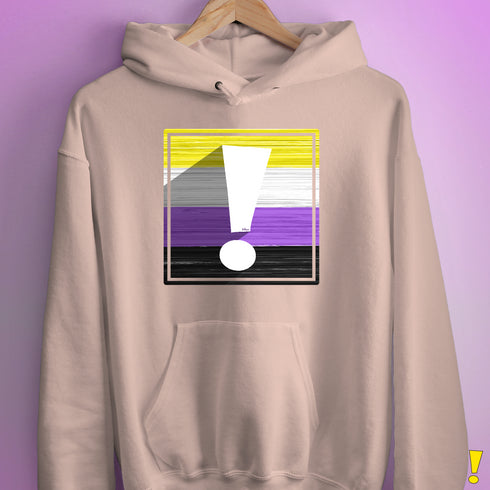 Nonbinary Pride Flag Exclamation Point Hoodie